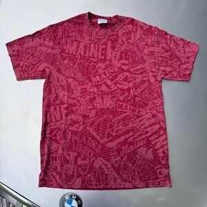 All over print Retro red & white Maine T-shirt AOP VTG